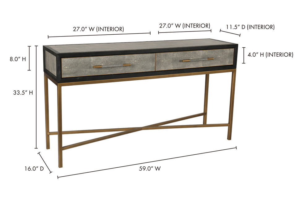 Moe's - Mako Console Table in Gray
