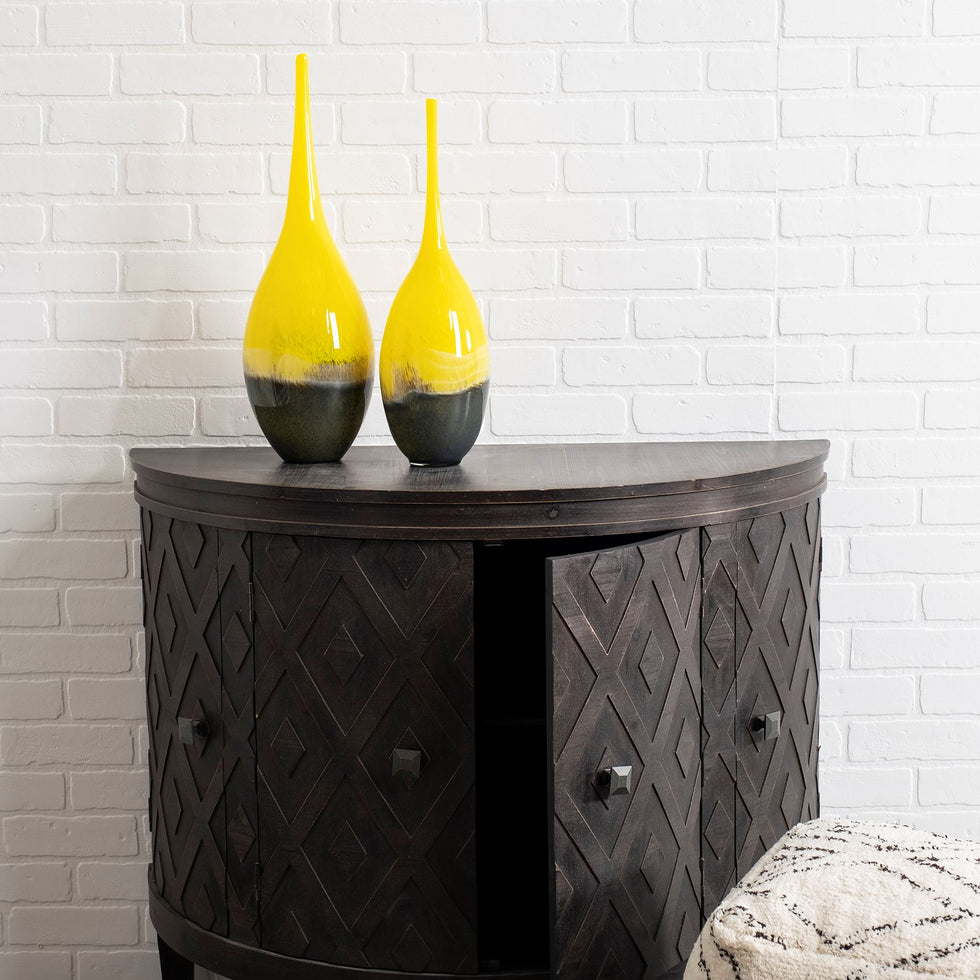 Mercana - Jasse Vase in Gray/Yellow, Glass