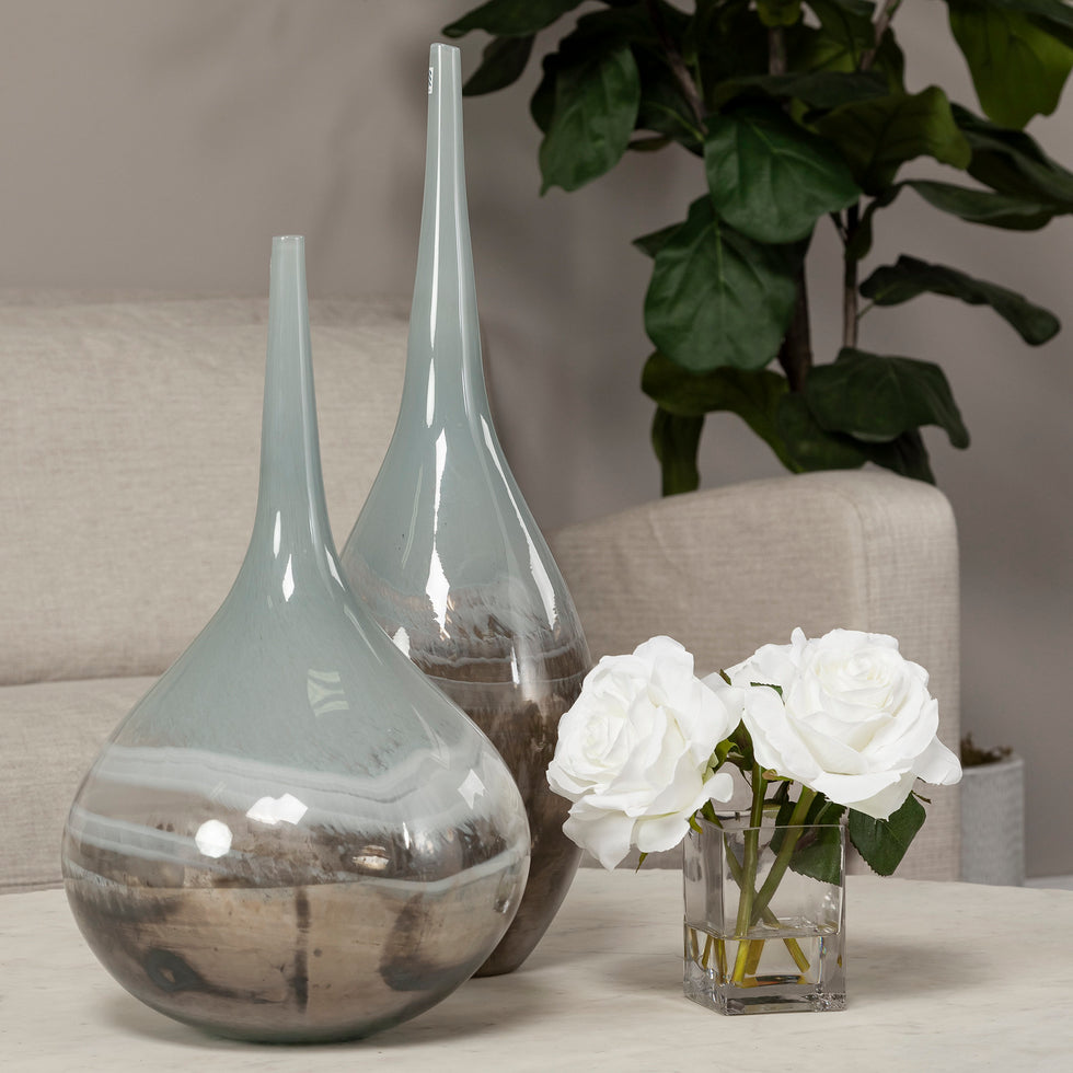 Mercana - Erie Vase in Gray/White, Glass