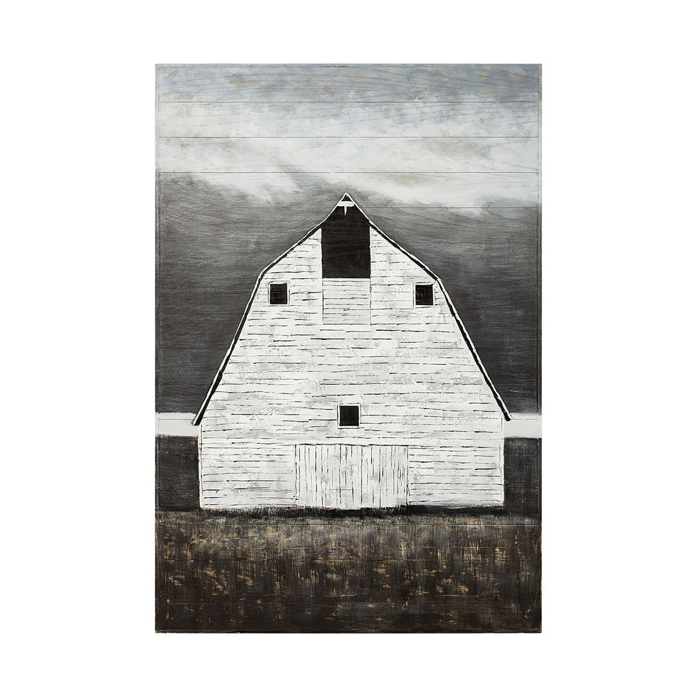 Mercana - Sawmill Creek II Farmhouse Barn Original Hand Painted on Wood Oil Painting