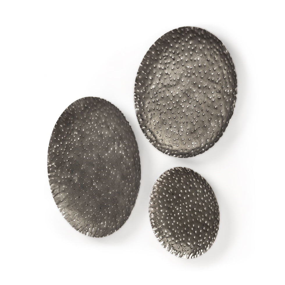 Mercana - Lanx Decorative Black/Grey Metal Plates (Set of 3)