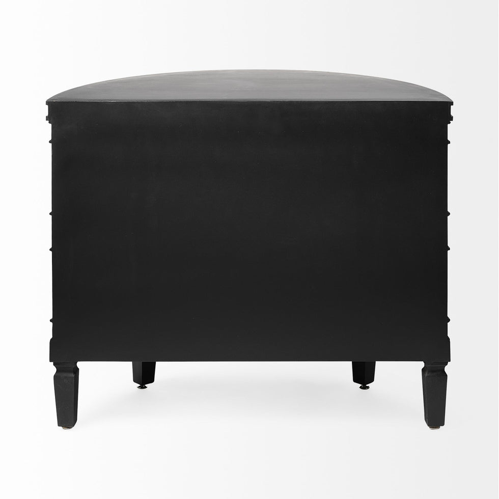 Mercana - Romers II Black Fir Veneer 4 Door Patterned Accent Cabinet