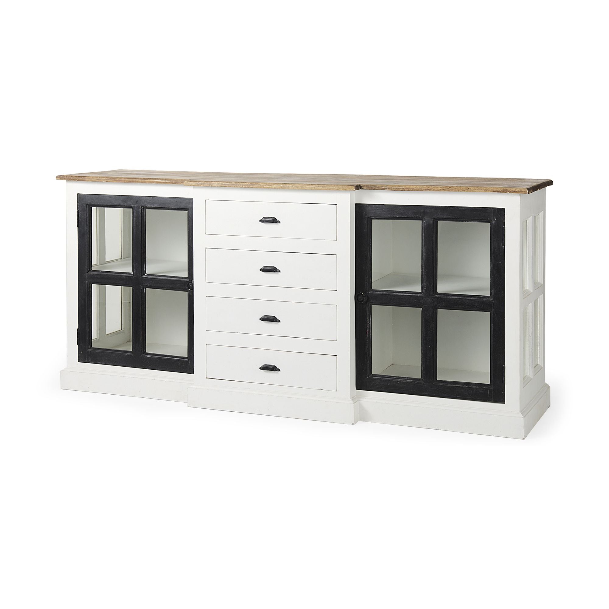 Mercana Bourchier Sideboard - White/Black, Wood