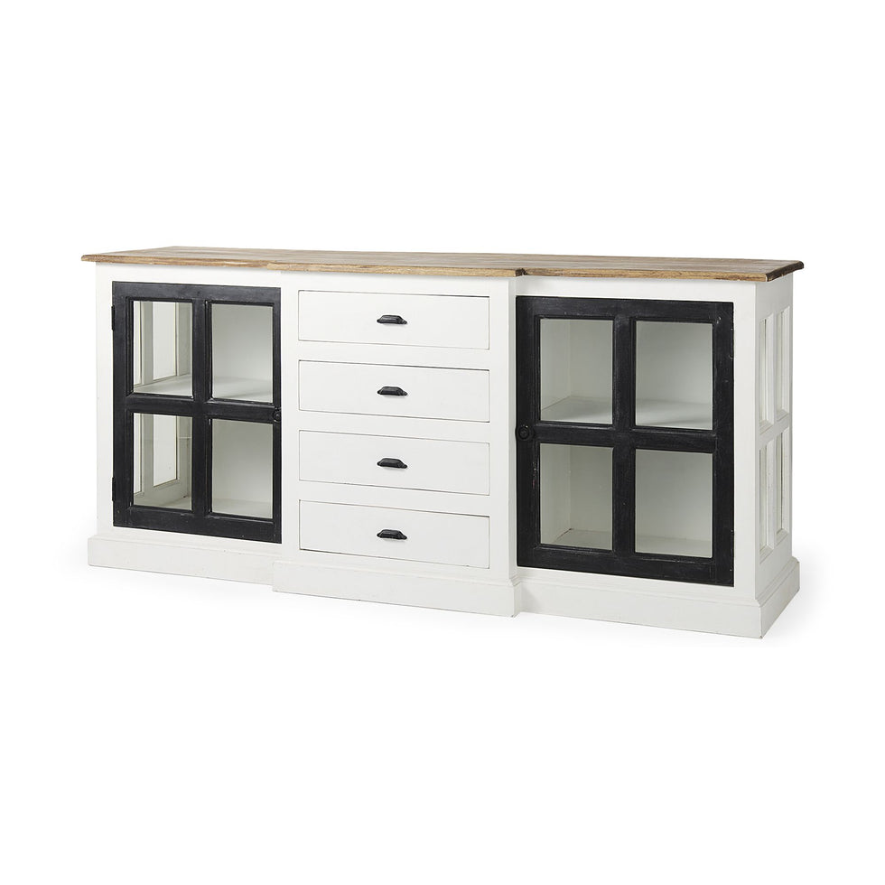 Mercana Bourchier Sideboard - White/Black, Wood
