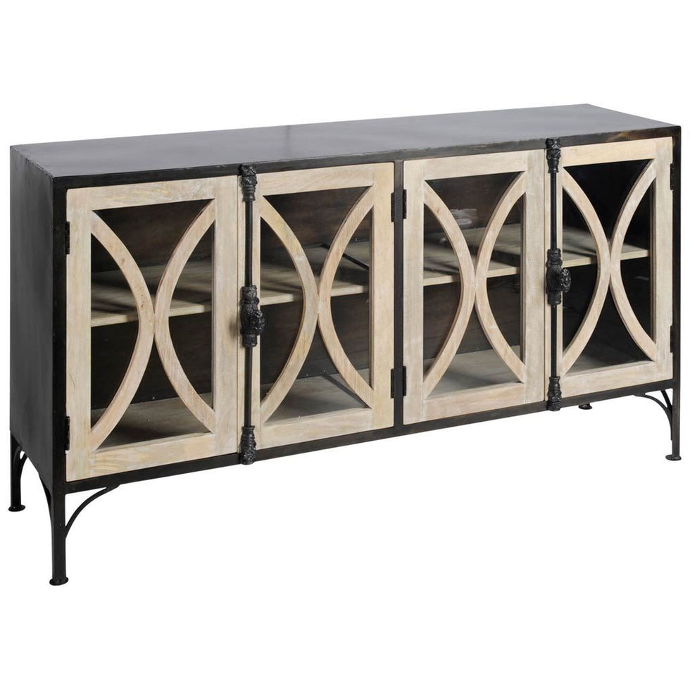 Mercana Constance Sideboard - Dark Brown, Metal/Wood