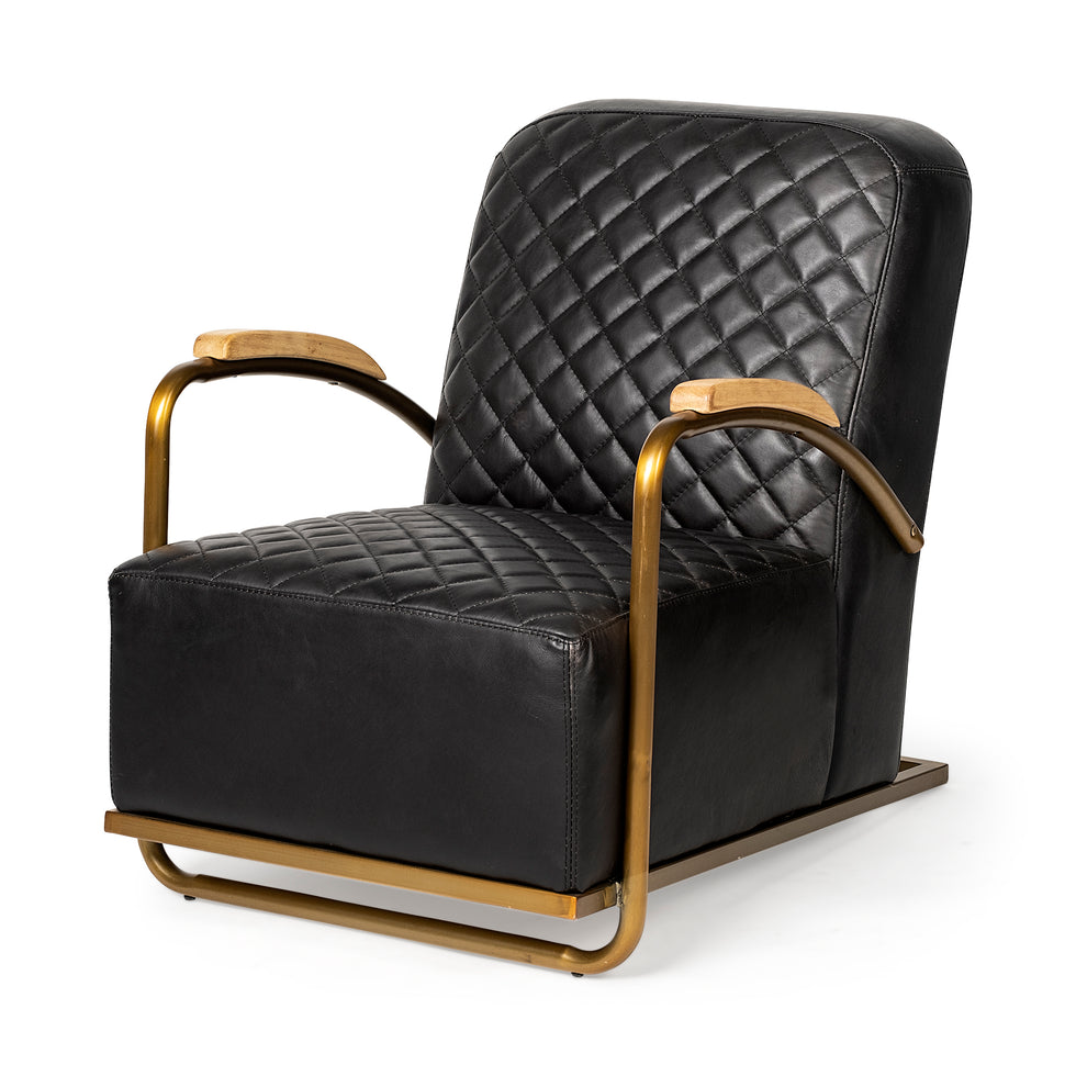 Mercana - Horace Leather Accent Chair in Black, Leather