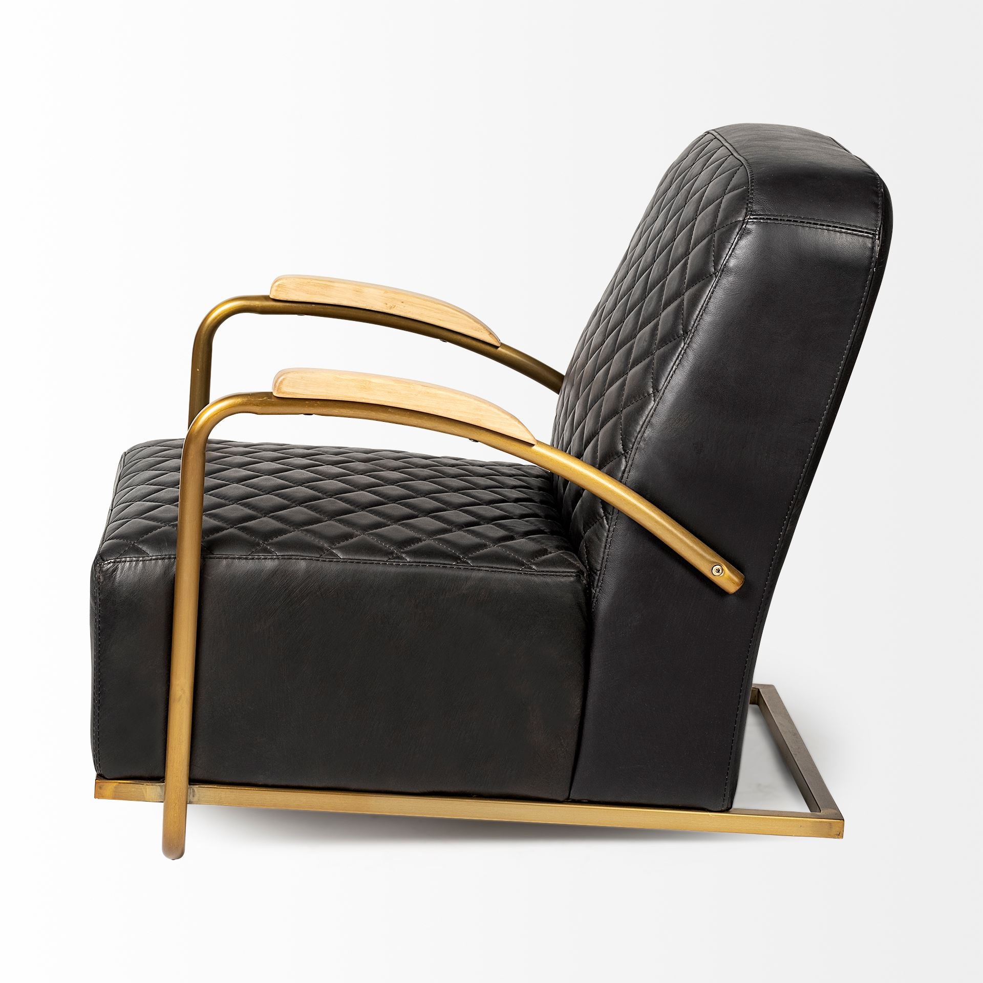 Mercana - Horace Leather Accent Chair in Black, Leather