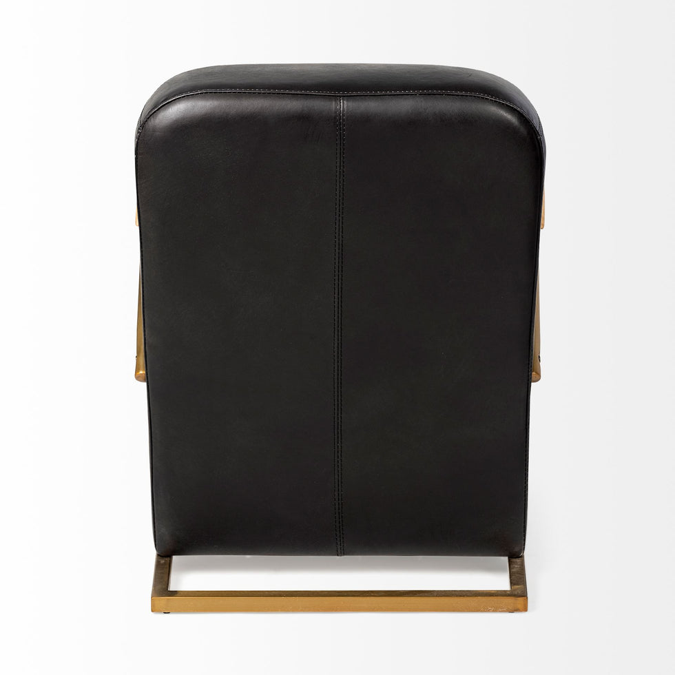 Mercana - Horace Leather Accent Chair in Black, Leather