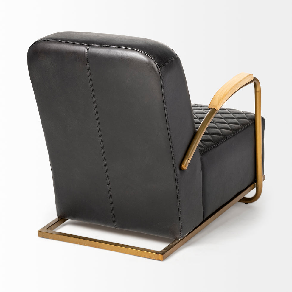 Mercana - Horace Leather Accent Chair in Black, Leather
