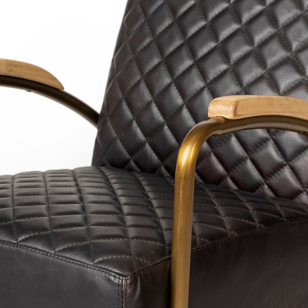 Mercana - Horace Leather Accent Chair in Black, Leather