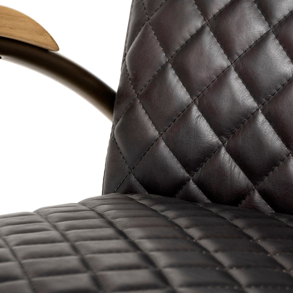 Mercana - Horace Leather Accent Chair in Black, Leather
