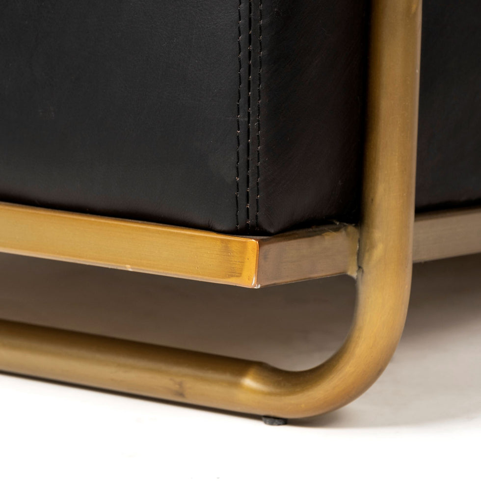 Mercana - Horace Leather Accent Chair in Black, Leather