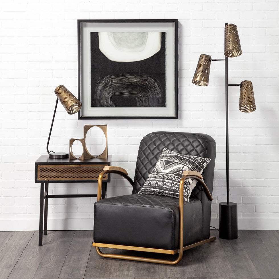 Mercana - Horace Leather Accent Chair in Black, Leather