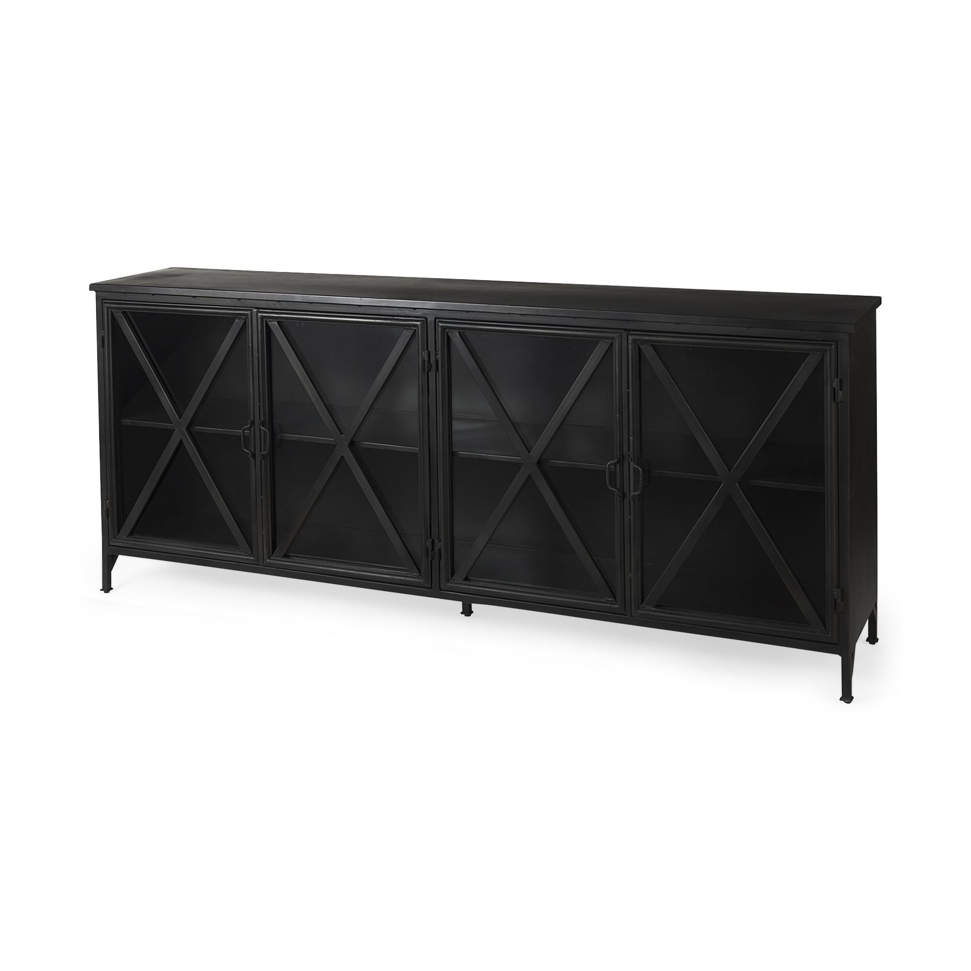 Mercana Poppy Sideboard - Black, Metal/Glass