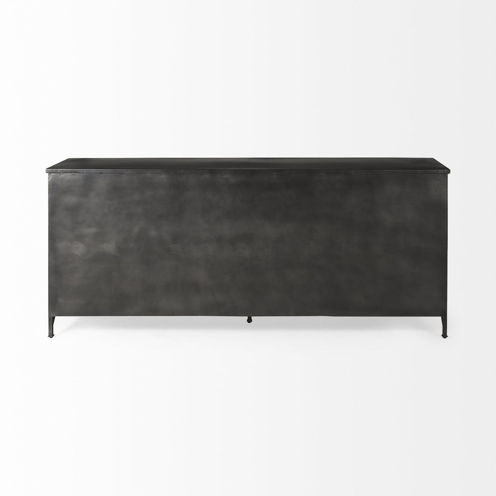 Mercana Poppy Sideboard - Black, Metal/Glass