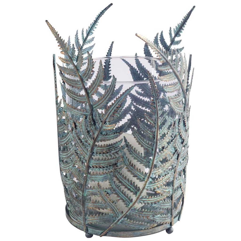 Mercana - Pana Candle Holder in Green, Metal