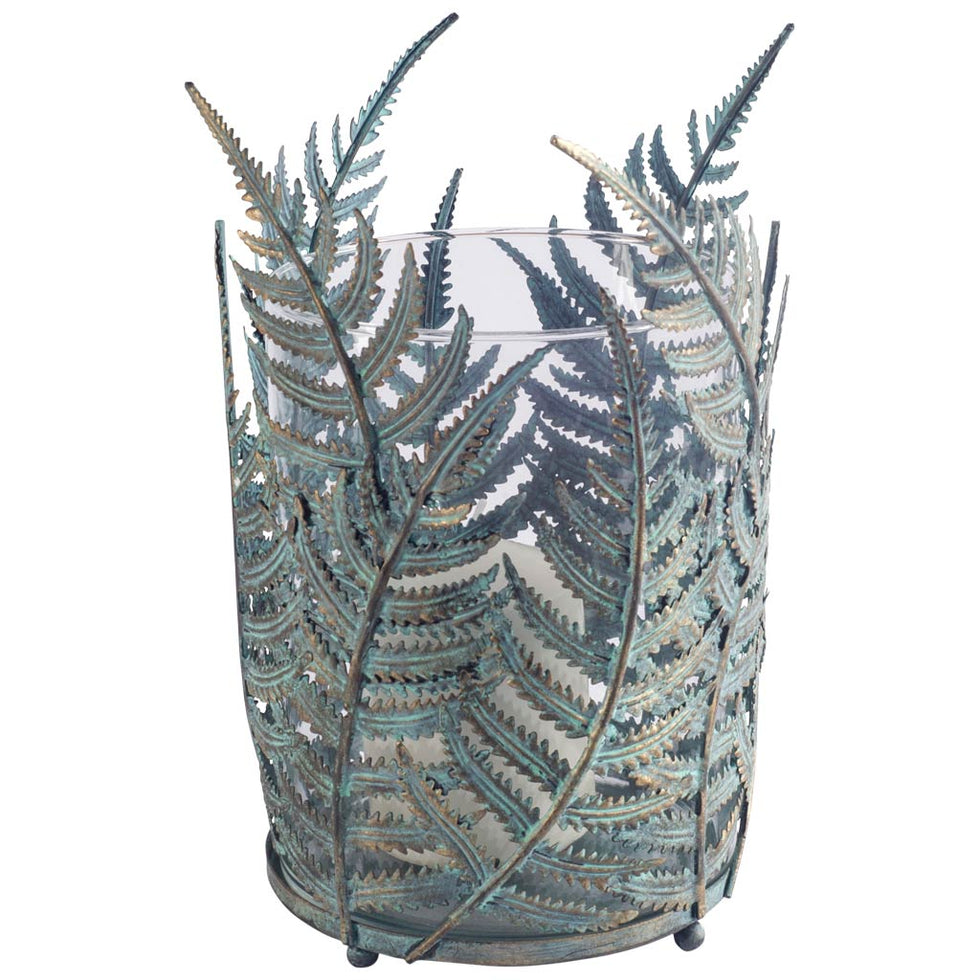 Mercana - Pana Candle Holder in Green, Metal