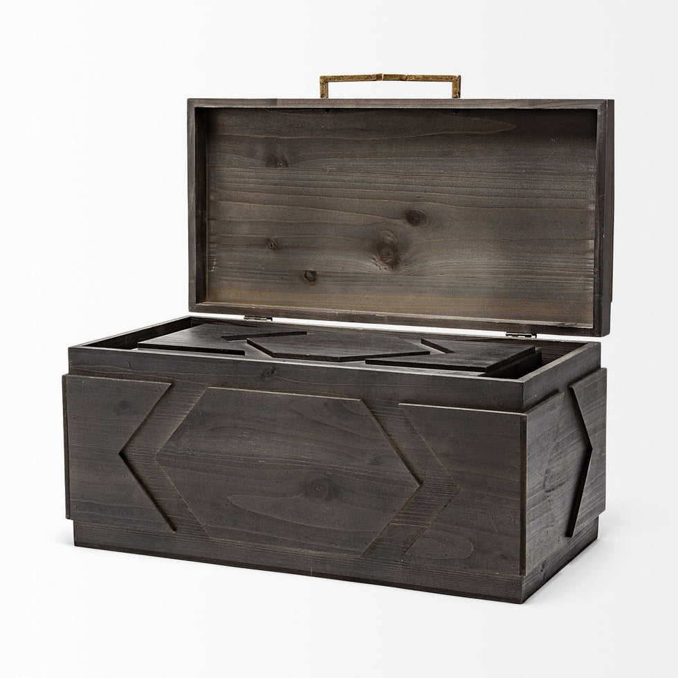 Mercana - Cassia Brown Wooden Boxes (Set of 2)