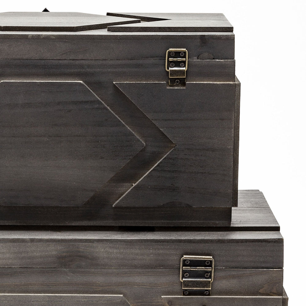 Mercana - Cassia Brown Wooden Boxes (Set of 2)