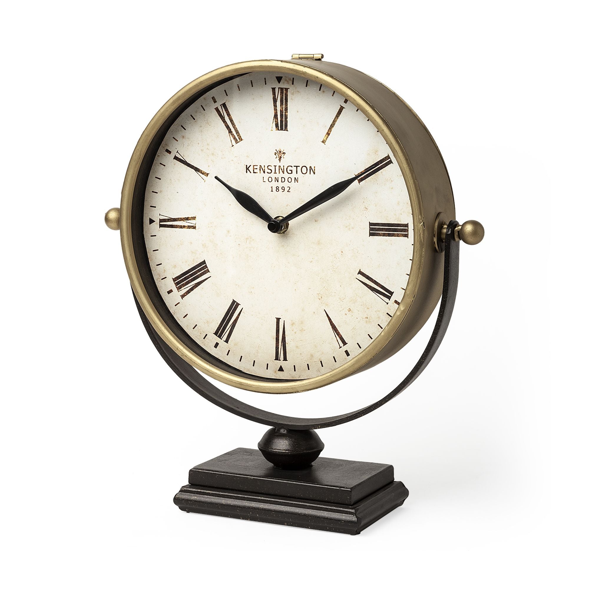 Mercana - Houston Gold Metal Half Moon Base Table Clock