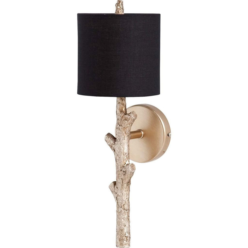 Mercana - Sabinal II 7x18 Tree Branch Black Fabric Shade Wall Sconce