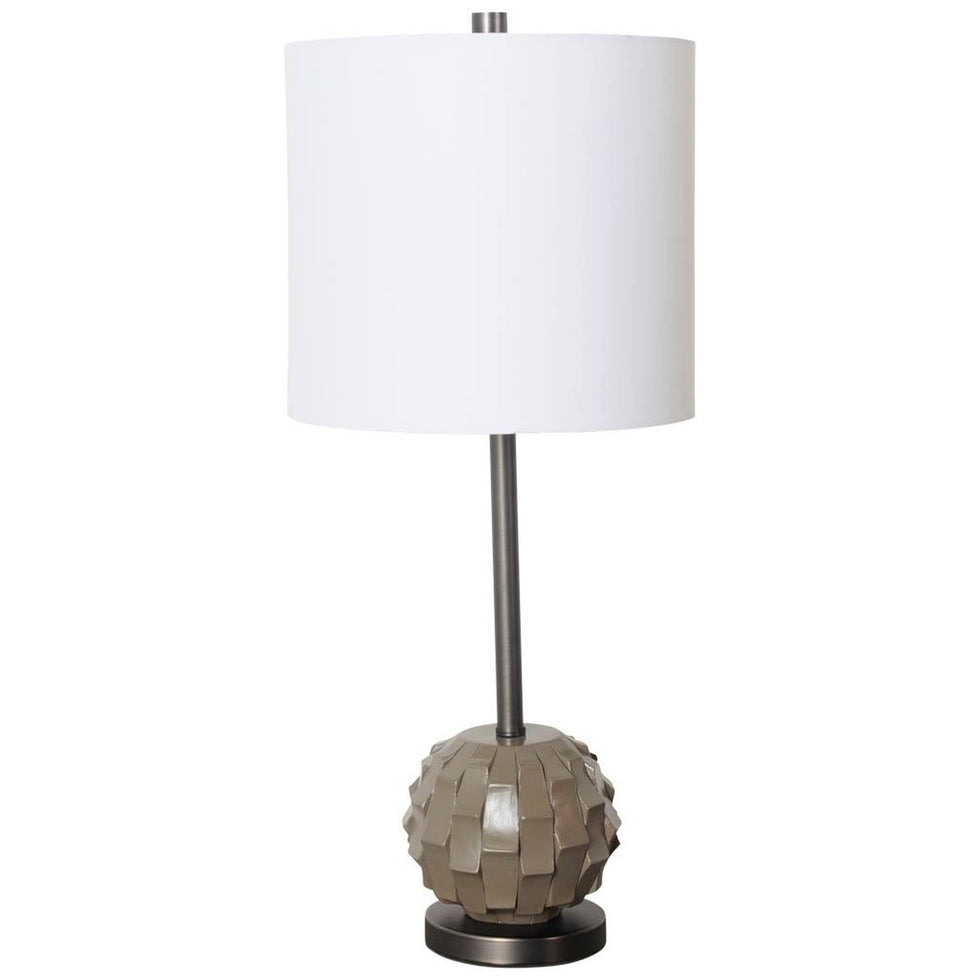Mercana - Brant I 25" Brown Resin Base White Shade Table Lamp