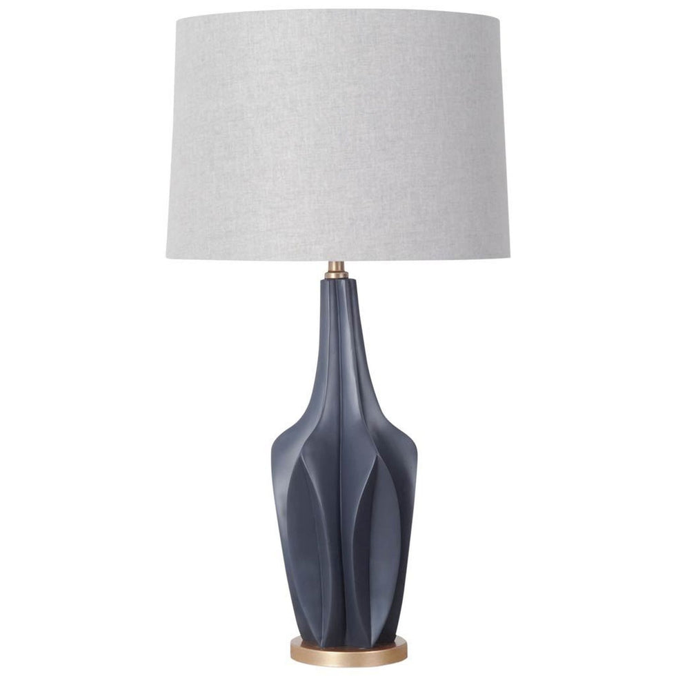 Mercana - Bravar III 30" Gray-Blue Resin Base with Gray Fabric Shade Table Lamp