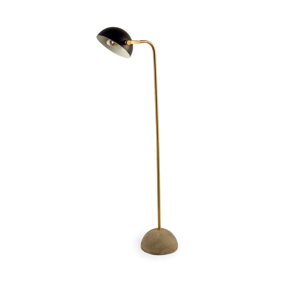 Mercana - Denmark Black/Gold Concrete Base Metal Shade Floor Lamp