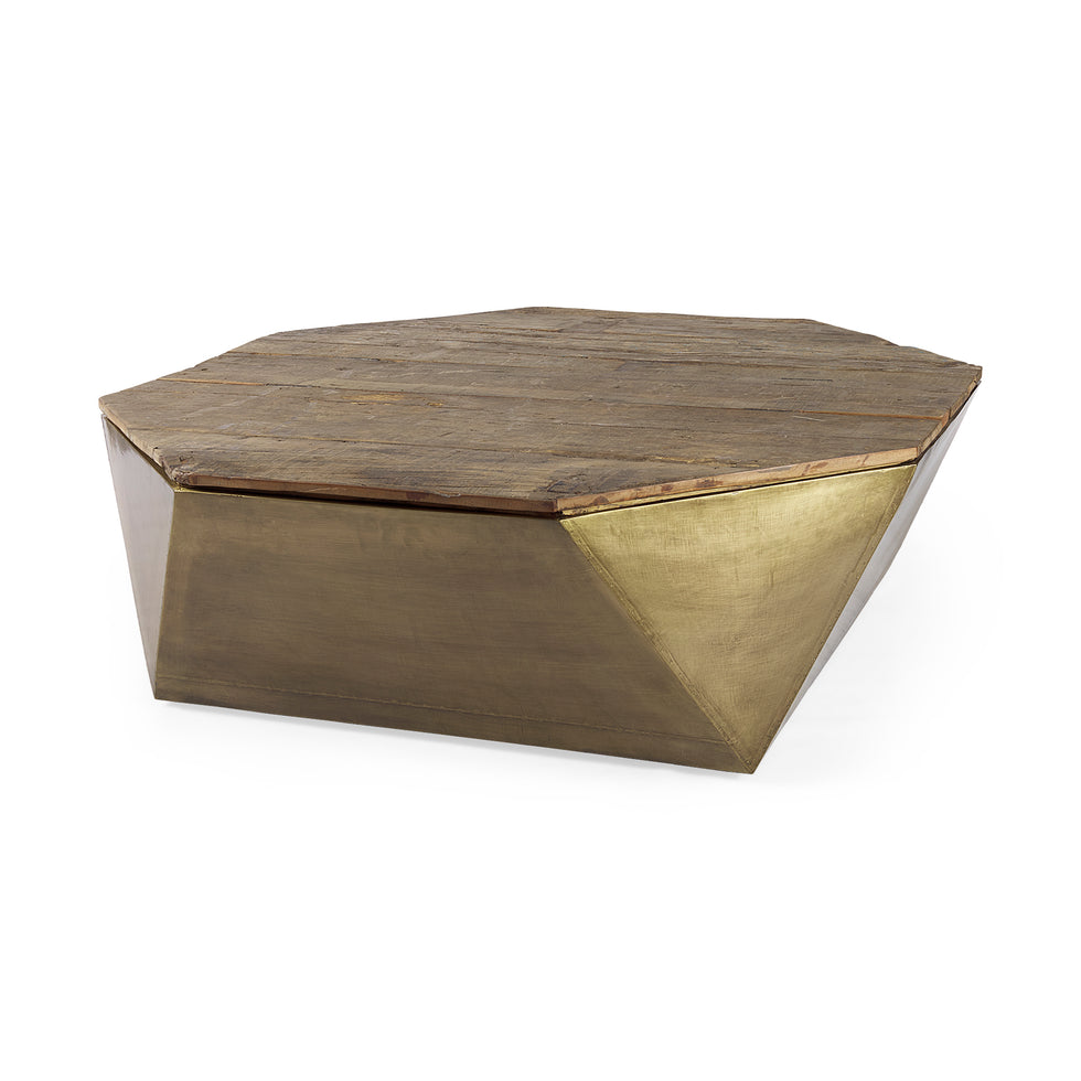 Mercana - Esagono Coffee Table in Gold, Metal