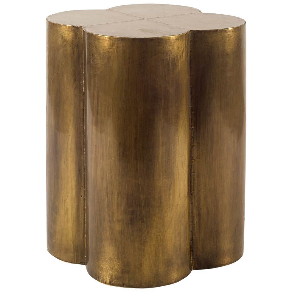 Mercana - Quatrefoil Accent Table in Gold, Solid Wood