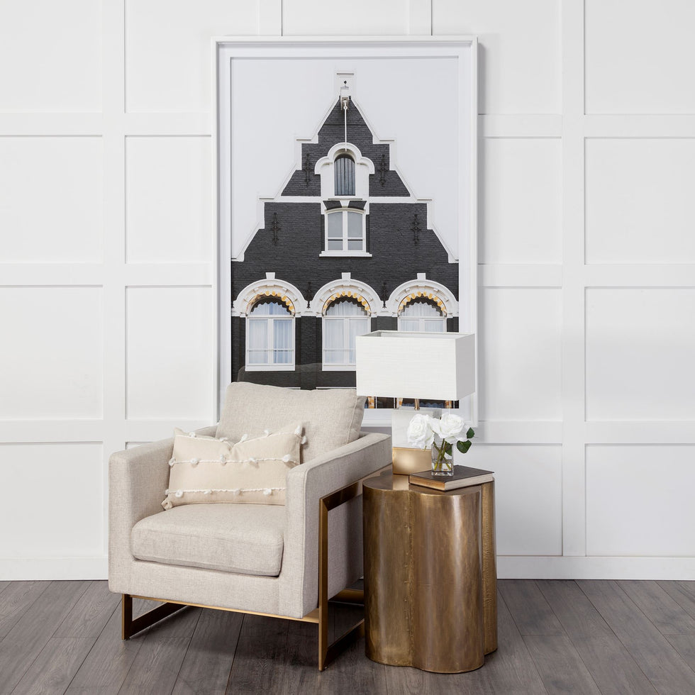Mercana - Quatrefoil Accent Table in Gold, Solid Wood
