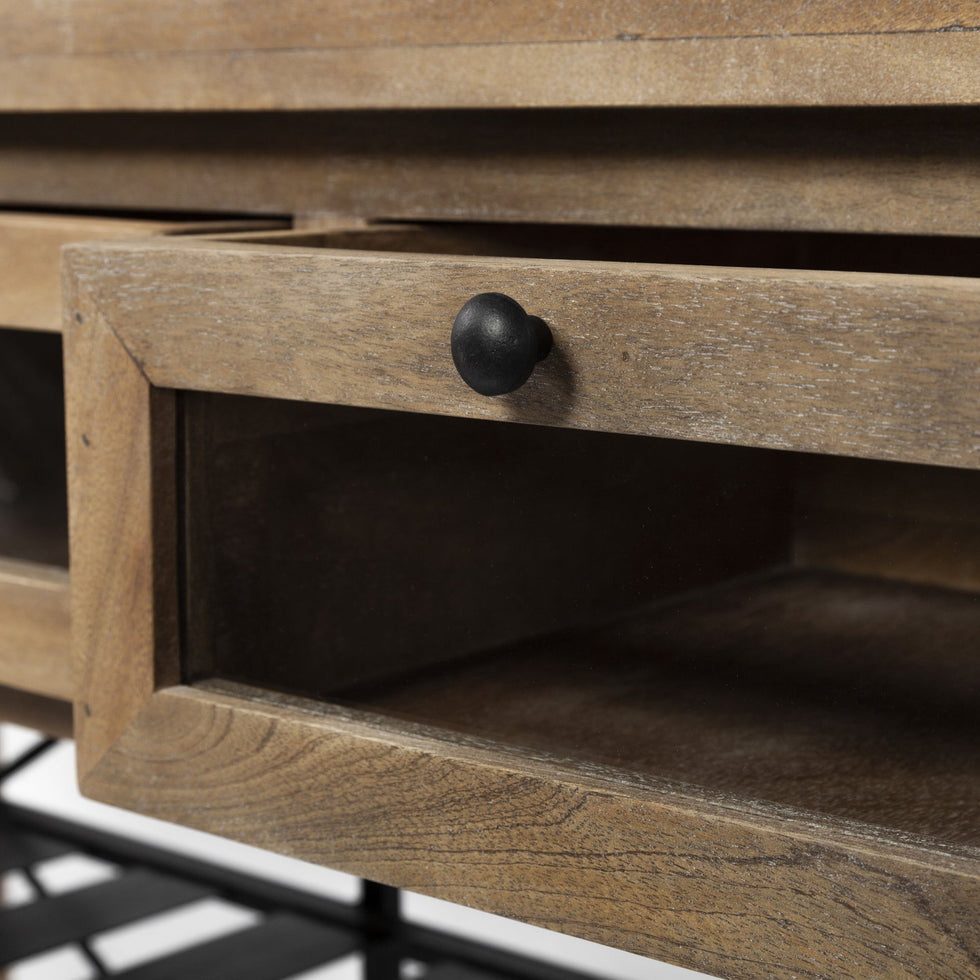 Mercana - Stuart 2 Tier Kitchen Island in Brown