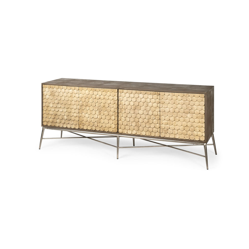 Mercana Swordfish Sideboard - Brown, Wood/Metal