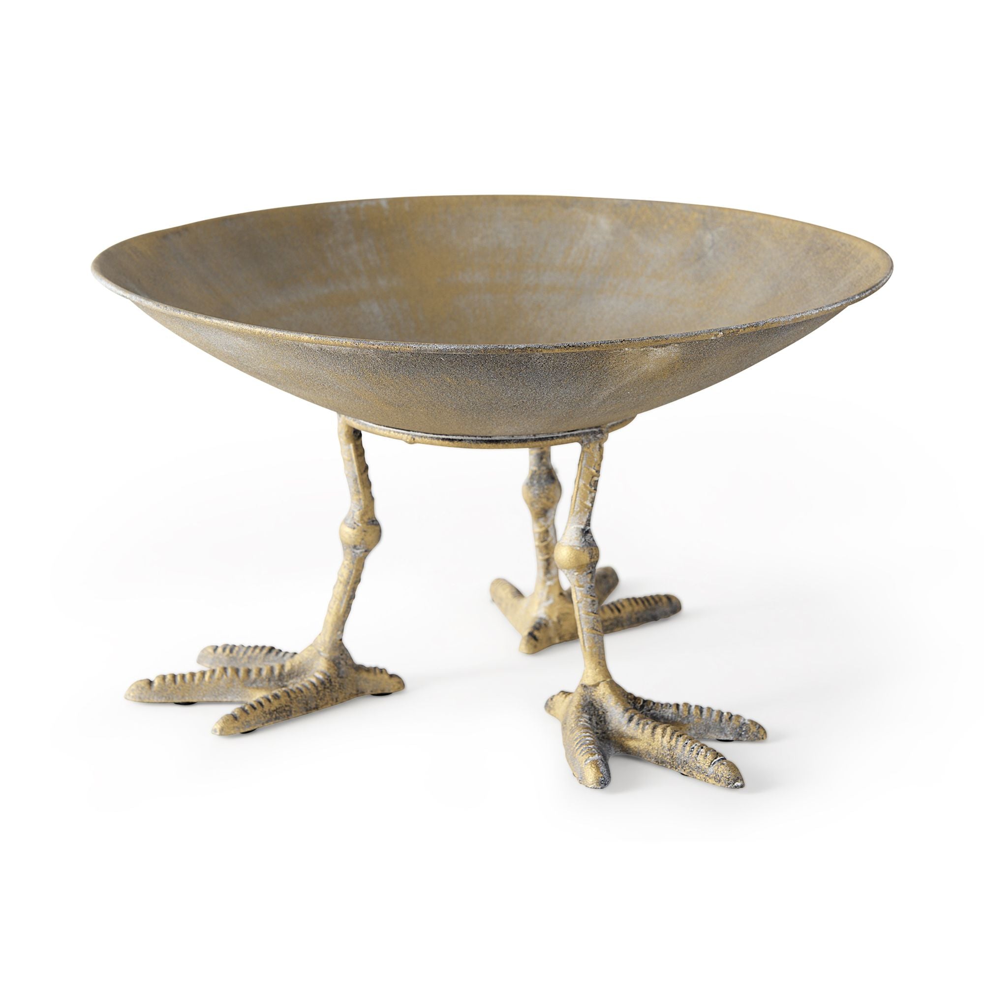 Mercana - Chadwick II 13L x 13W Gold Metal Webbed Feet Bowl