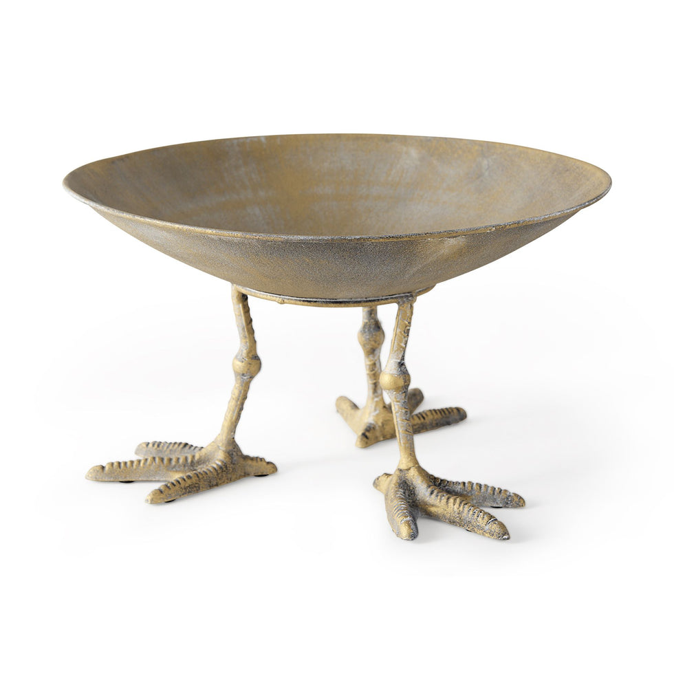 Mercana - Chadwick II 13L x 13W Gold Metal Webbed Feet Bowl