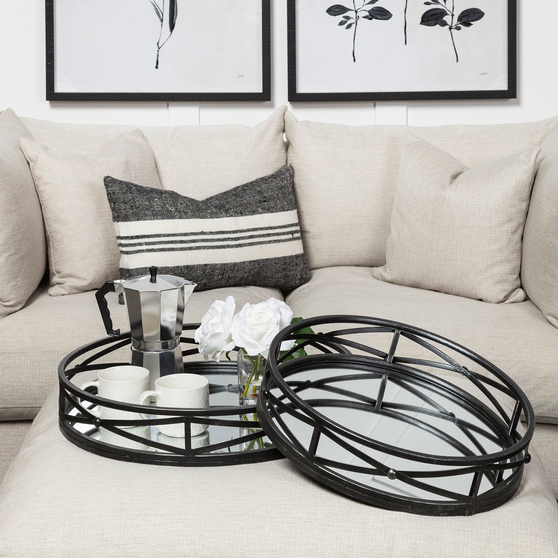 Mercana - Piers Tray in Black/White, Metal