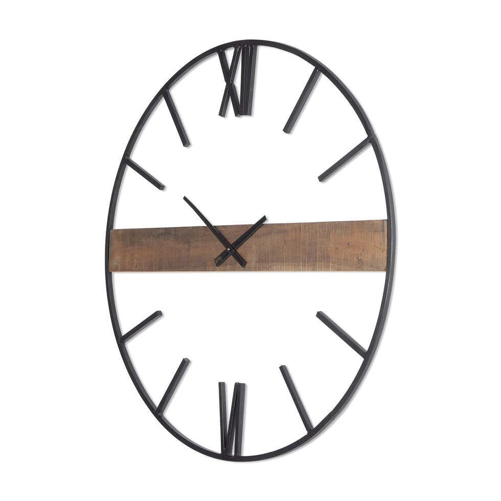 Mercana - Roman 36" Round Oversize Industrial Wall Clock