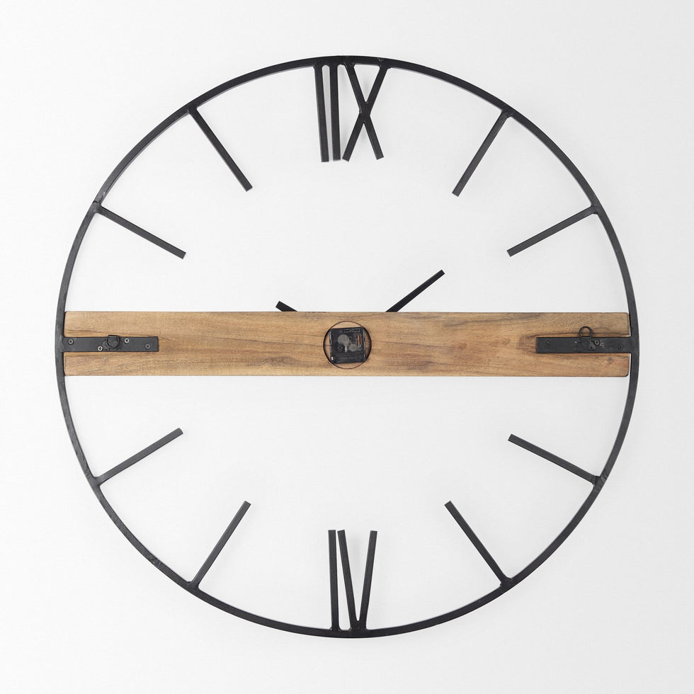 Mercana - Roman 36" Round Oversize Industrial Wall Clock