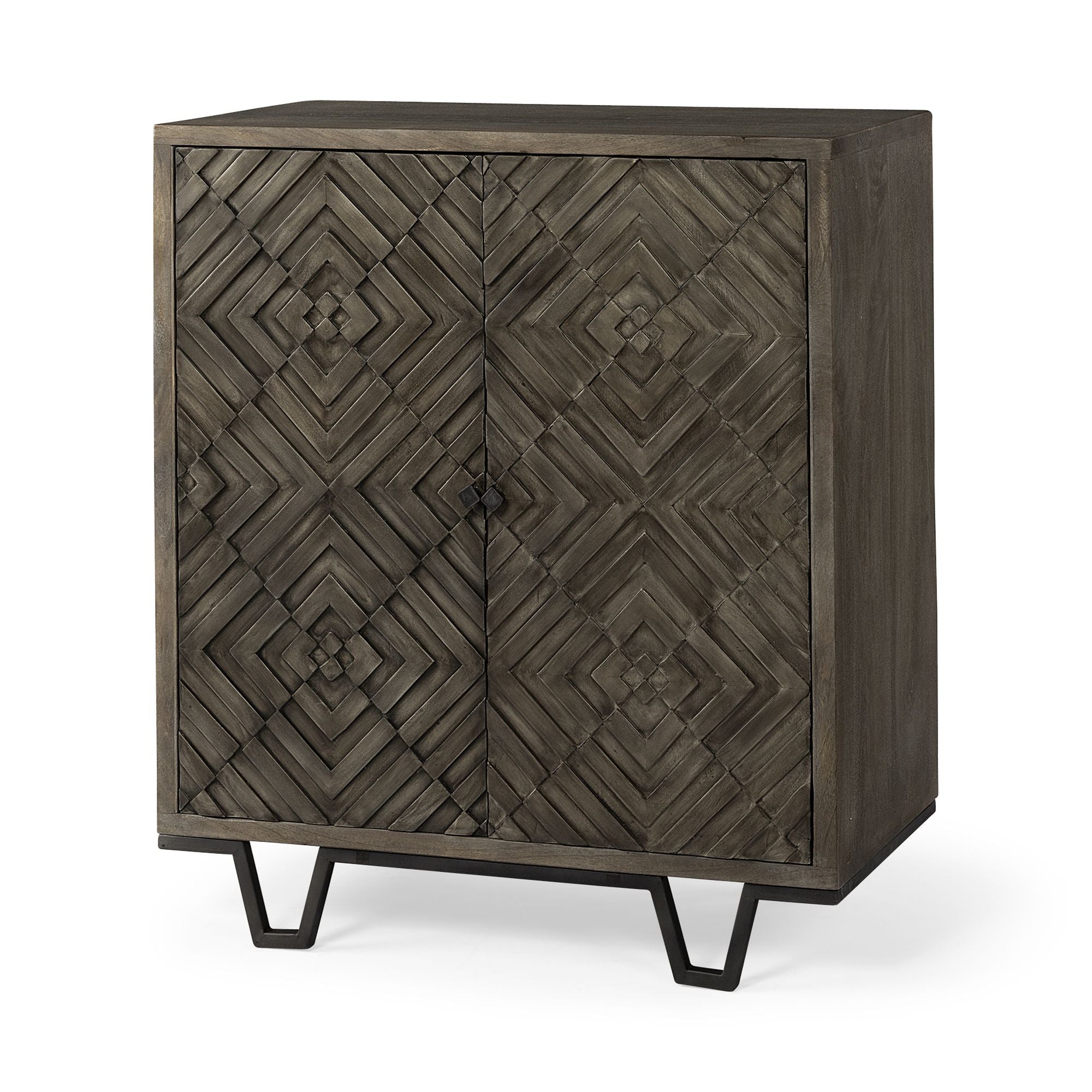 Mercana - Argyle I Dark Brown And Metal 2 Door Accent Cabinet