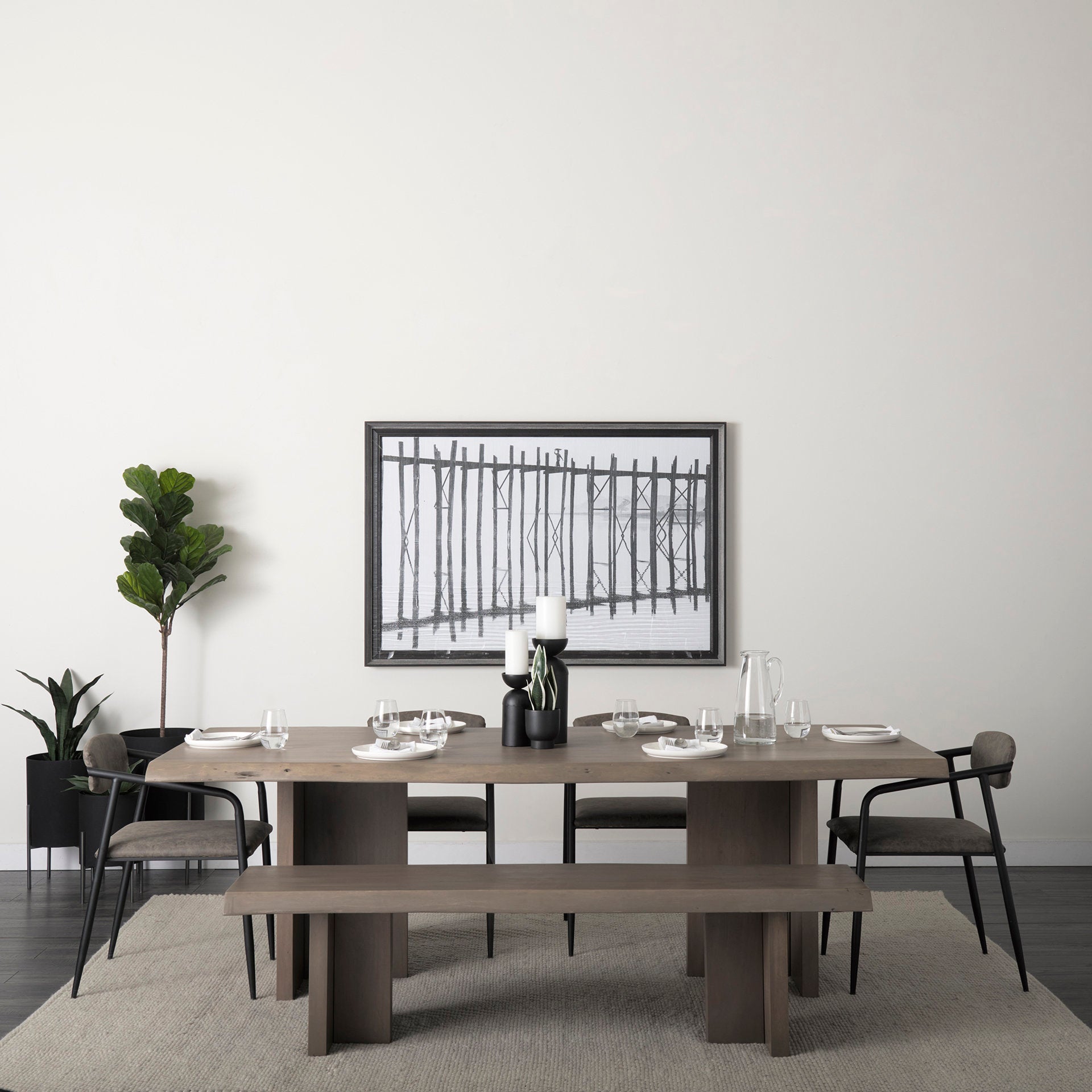 Mercana - Langston Dining Chair (Set of 2) in Black/Brown, Metal