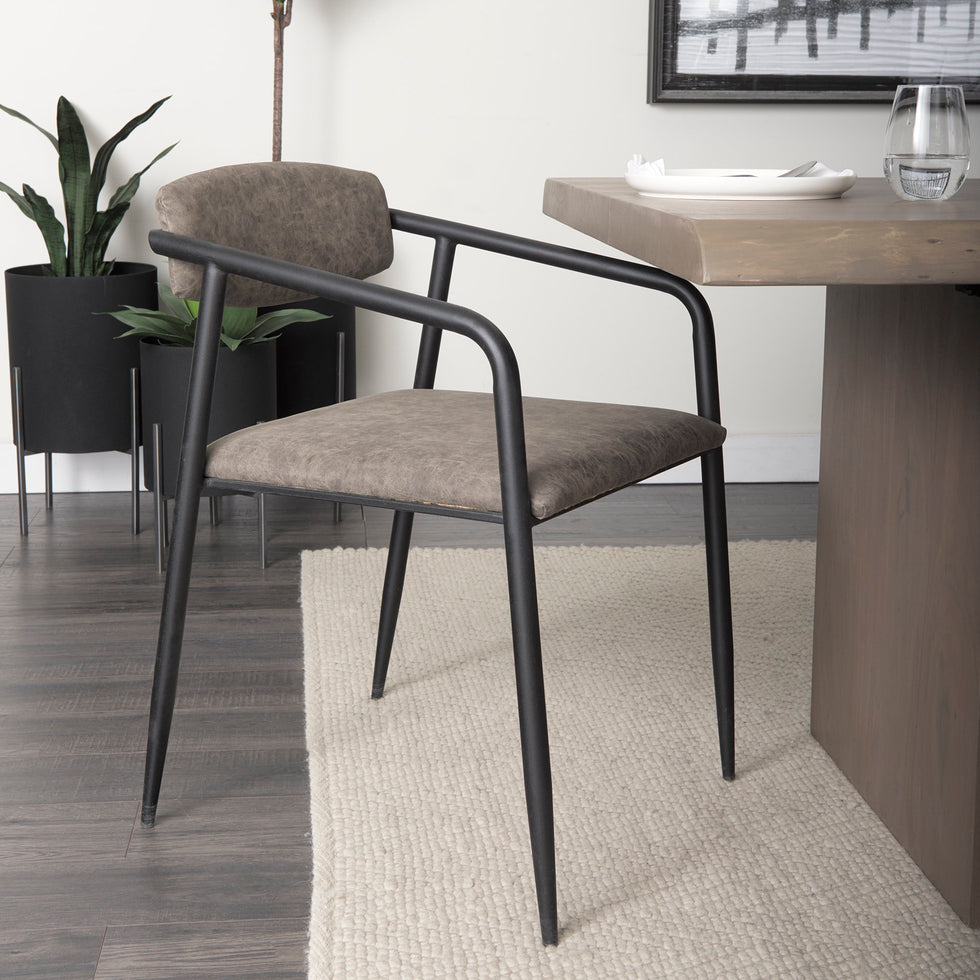 Mercana - Langston Dining Chair (Set of 2) in Black/Brown, Metal