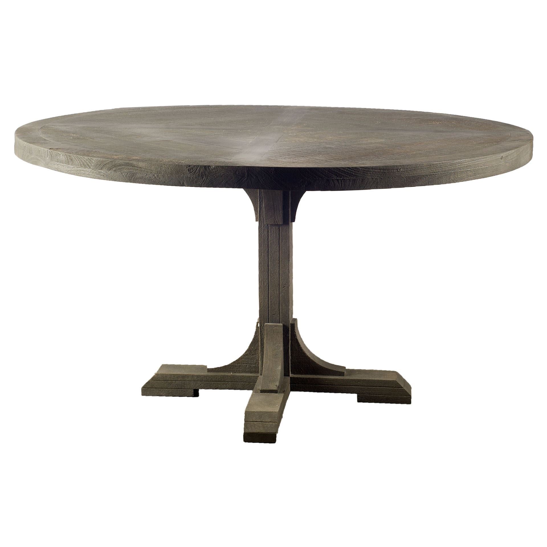 Mercana - Barrett Round Dining Table in Brown/Gray, Solid Wood