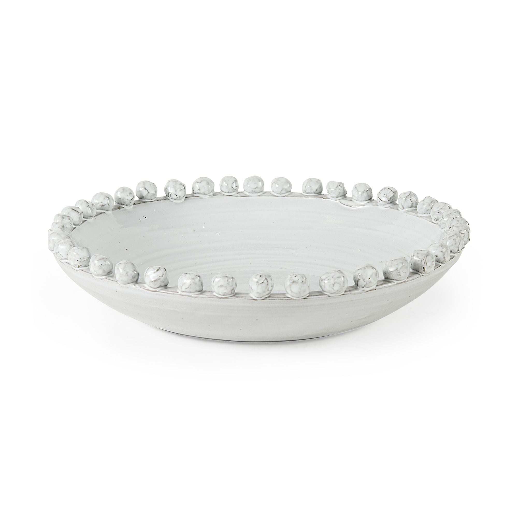 Mercana - Basin 16" Round Off-White Glazed Decorative Bowl