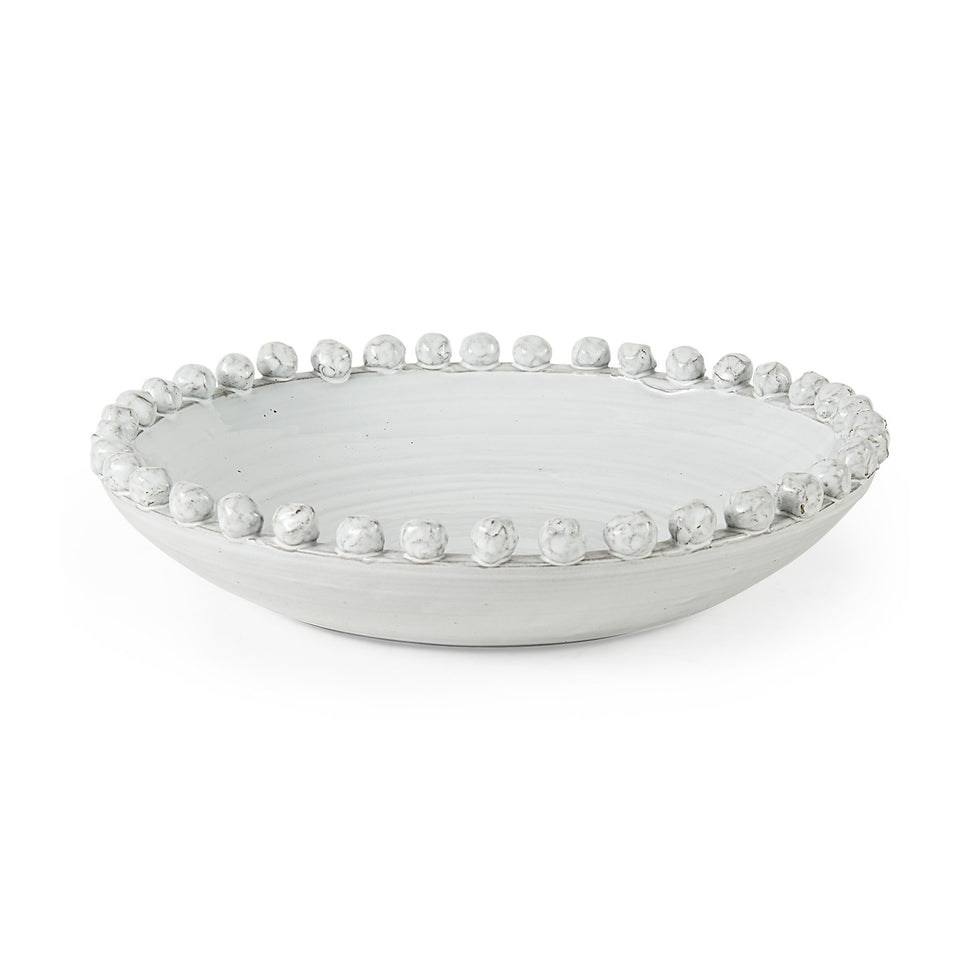 Mercana - Basin 16" Round Off-White Glazed Decorative Bowl