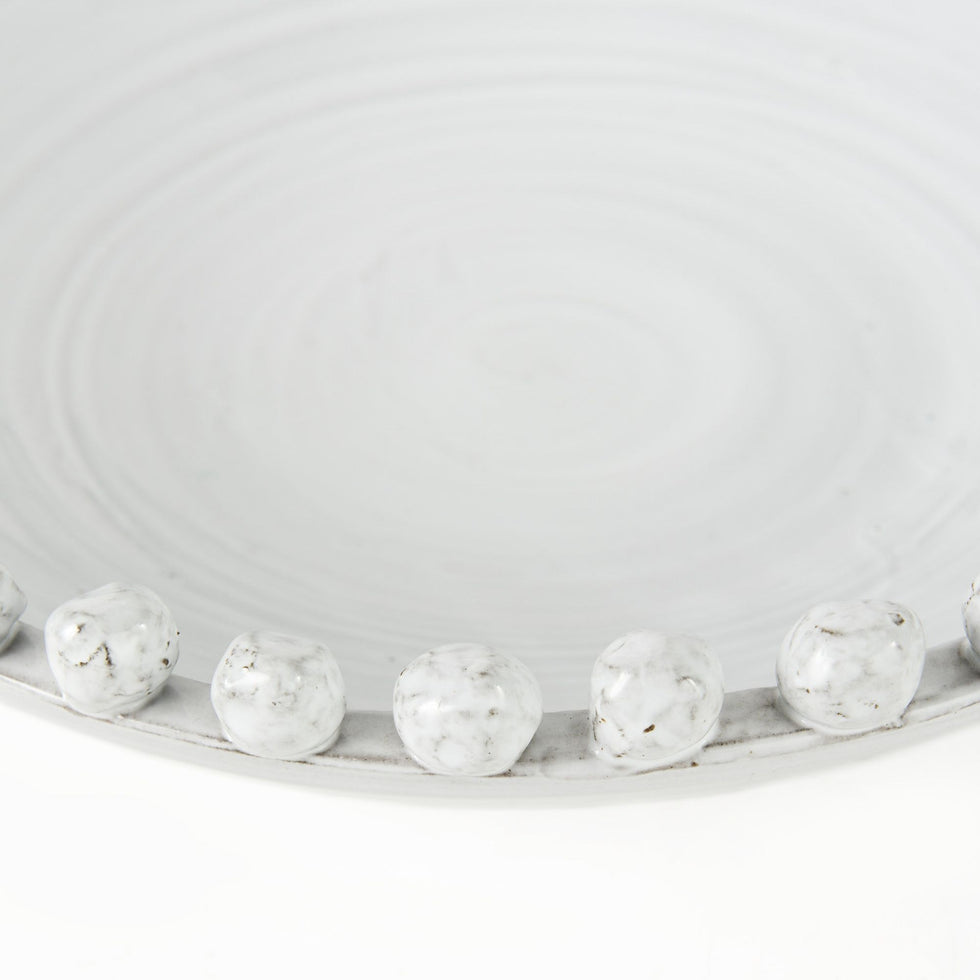 Mercana - Basin 16" Round Off-White Glazed Decorative Bowl