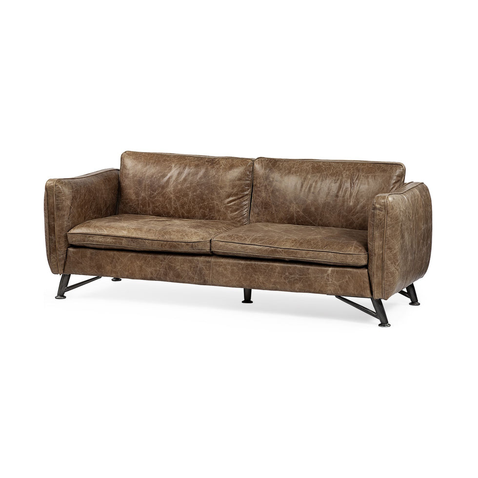 Mercana - Cobain 2 Seater Sofa in Brown, Leather