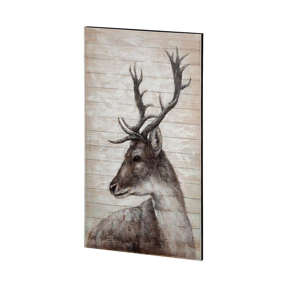 Mercana - White Tail 36x60 Deer Original Hand Painted on Wood Oil Painting