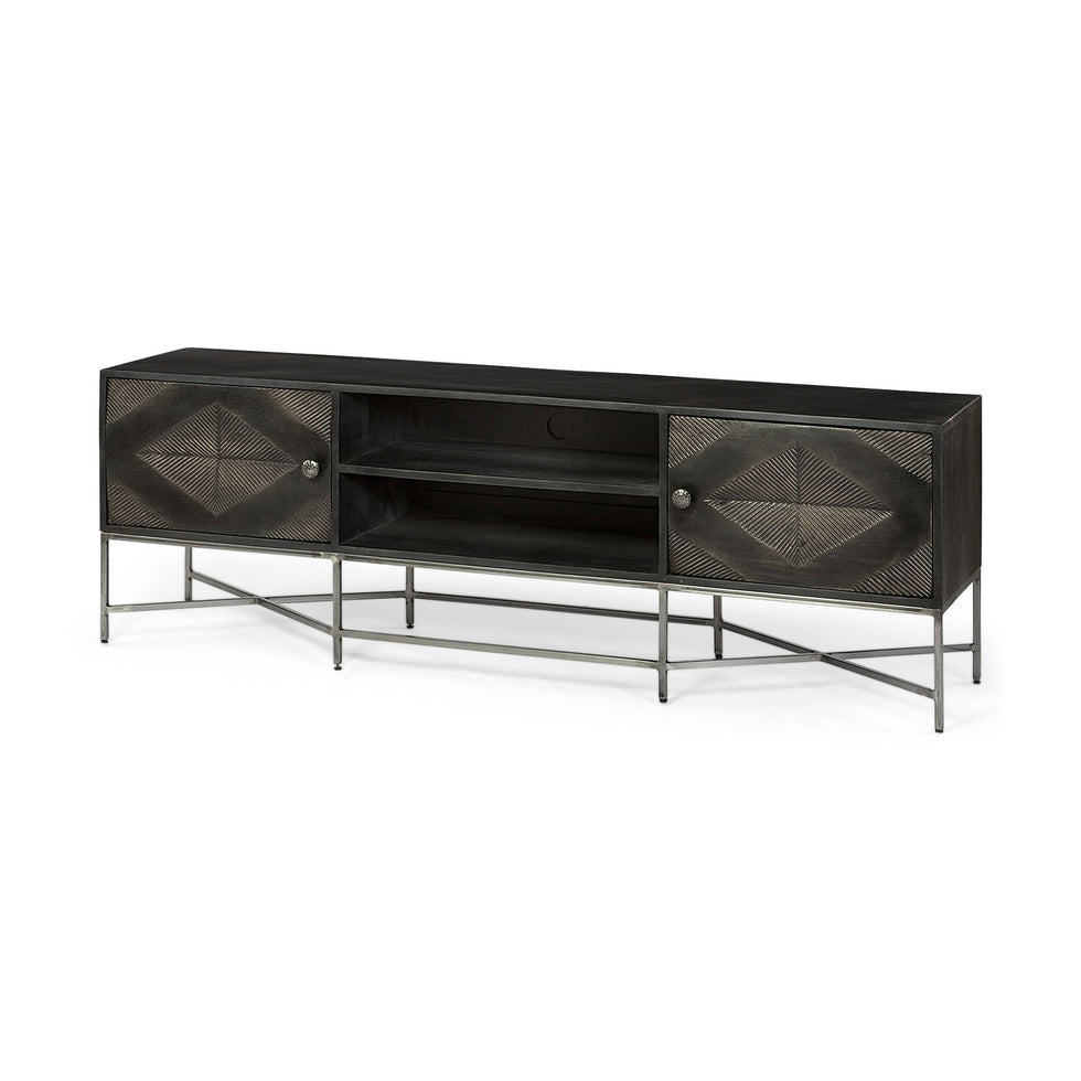 Mercana - Hogarth Media Console in Dark Brown, Wood