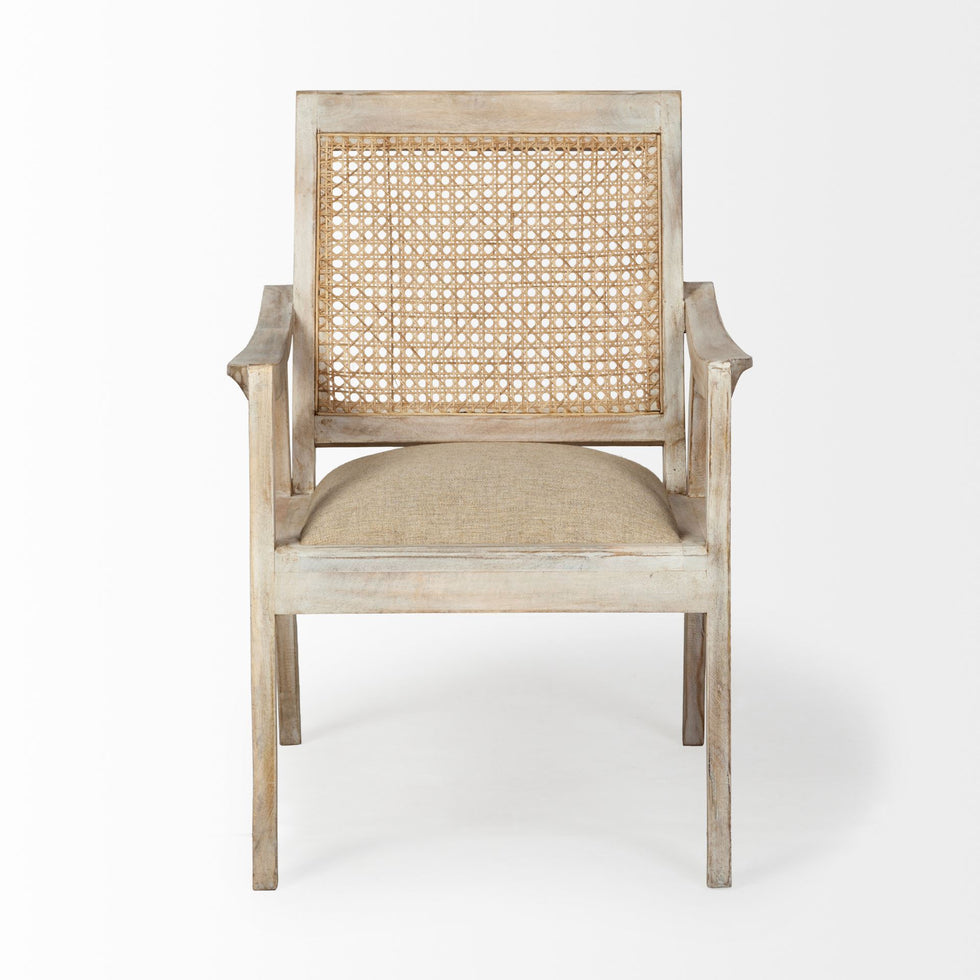 Mercana - Teryn Accent Chair in Beige, Solid Wood