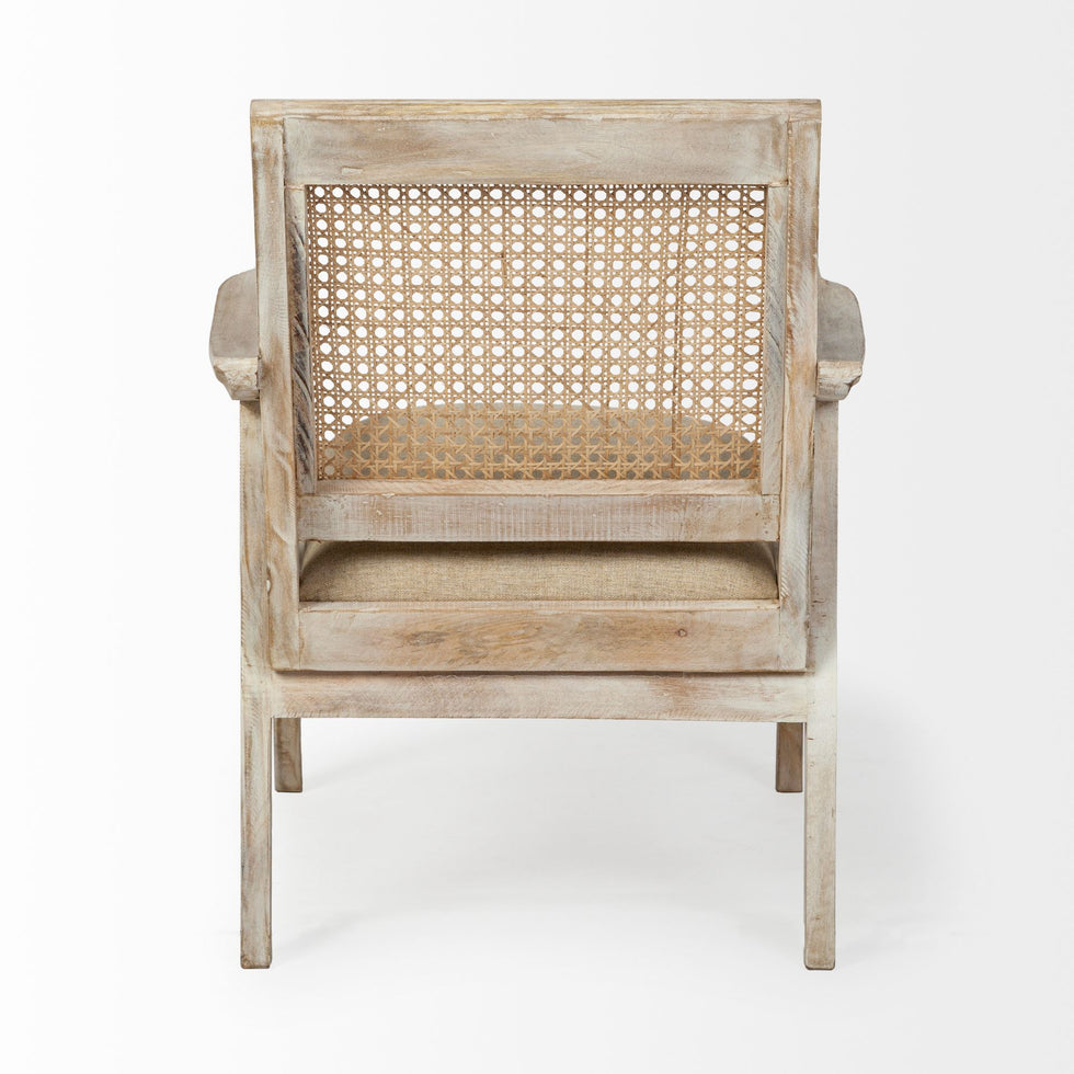 Mercana - Teryn Accent Chair in Beige, Solid Wood